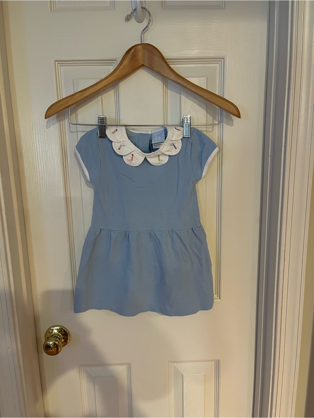 bella bliss Light Blue Dress with White Peter Pan Collar